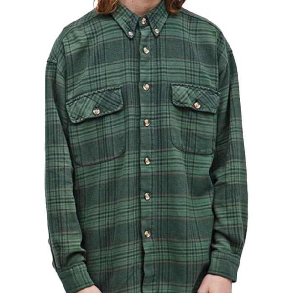 Mens Green Vintage Flannel Shirt Manufacturer FlannelShirts USA