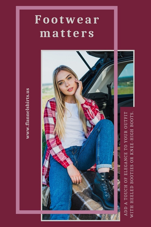 flannel outfit with heeled booties or knee-high boots flannel outfit with heeled booties or knee-high boots