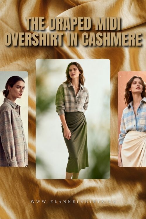 The Draped Midi with Flannel Overshirt in Cashmere The Draped Midi with Flannel Overshirt in Cashmere