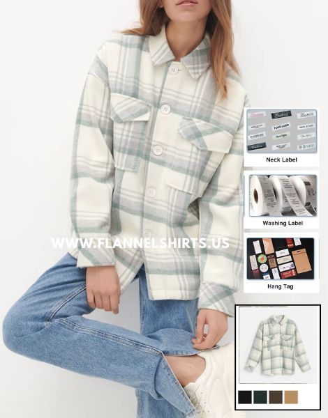 Wholesale Women Light Color Casual Flannel Shacket USA