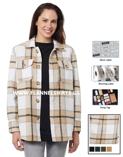 Wholesale Women Thick Fabric Flannel Shacket USA